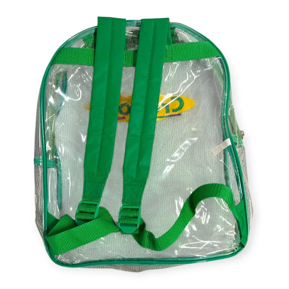 Crayola Kids Clear Backpack Green Trim Transparent School Bag‎ Small 13 Inch